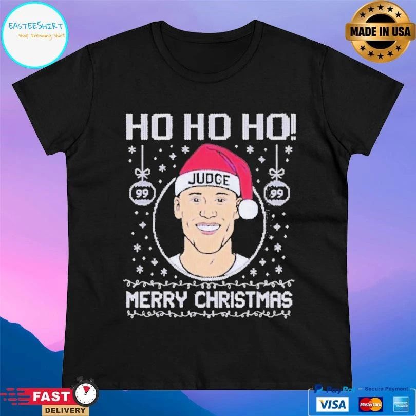 Ho Ho Ho Merry Christmas Aaron Judge Ugly Christmas 2025 T-shirts