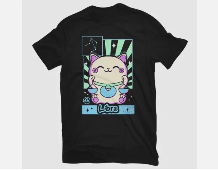 Kawaii Libra Scrape Zodiac Sign Astrological Astrology Scales Men's T-shirt