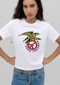 Greg Freeman Yellow Eagle Clutching Crimson Peace Symbol shirt