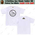 A Bathing Ape Simple Soldier Mil Patch Tee White 1m30-110-049