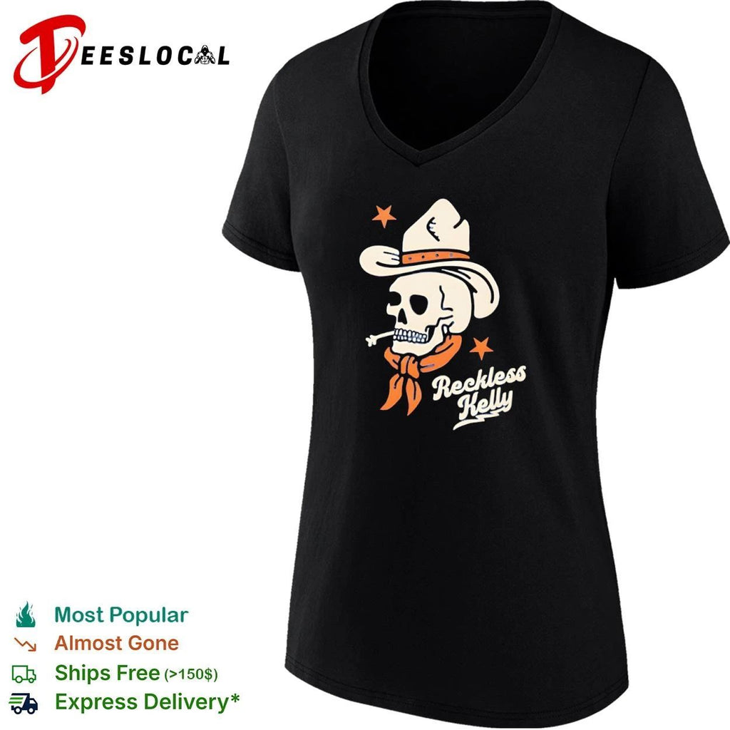 Reckless Kelly Skull Cowboy country music T-shirt