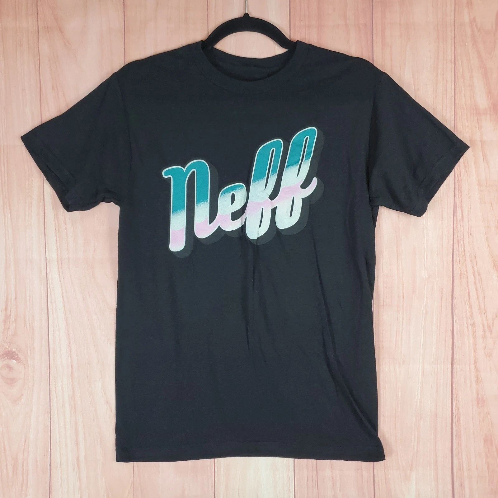 Neff T Shirt Mens XS Black Graphic Print Cotton Crew Neck Casual Streetwear