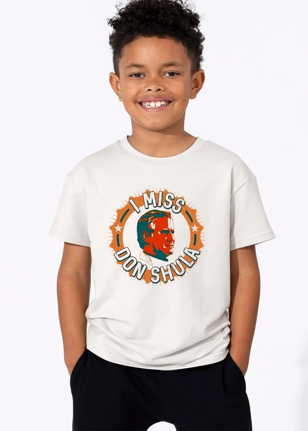 I Miss Don Shula Aqua Orange Coach Portrait Circular Seal Distressed shirt