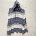 Polo Ralph Lauren Hooded T-Shirt Mens XL Navy Blue Striped Pony Logo Long Sleeve
