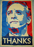 Jon Stewart Daily Show Thanks T Shirt President Obama Style USA Red White Blue
