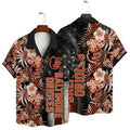 Baltimore Orioles Patriotic Flora Hawaiian Shirt