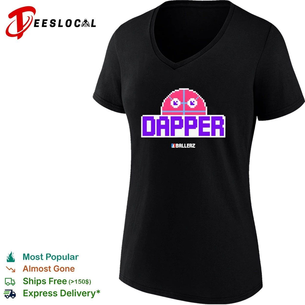 Dapper Ballerz pixel art gaming basketball T-shirt