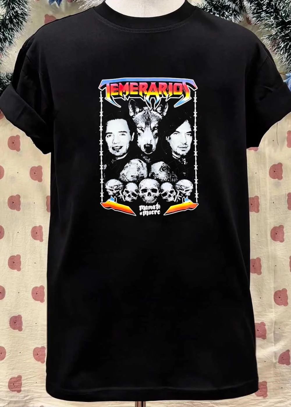 Temerarios Mamate O Muere Heavy Metal Wolf Band Photo Skulls shirt