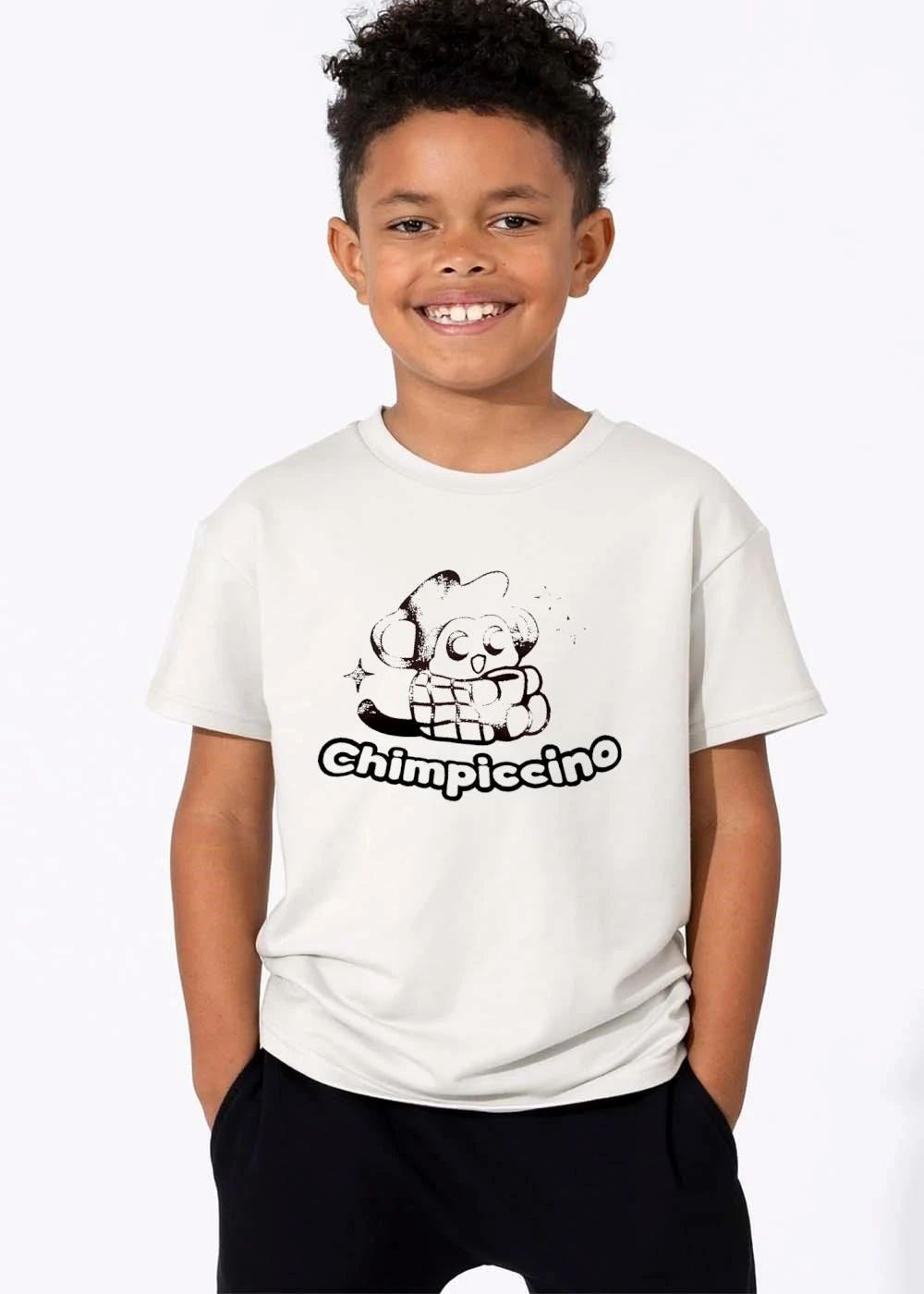 Chimpiccino Cartoon Chimpanzee Plaid Blanket Coffee Cup Distressed shirt