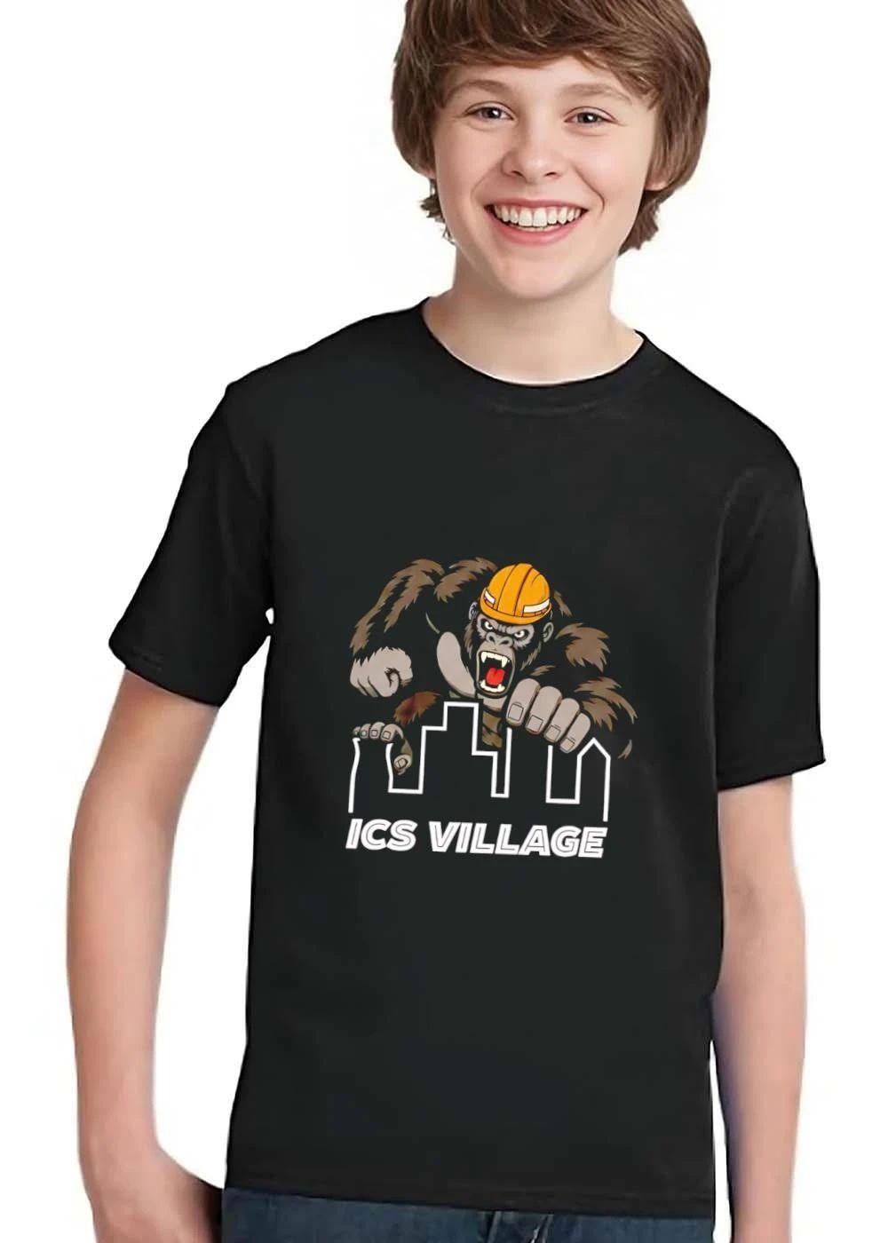 Ics Village Roaring Gorilla Hard Hat City Skyline Outline shirt