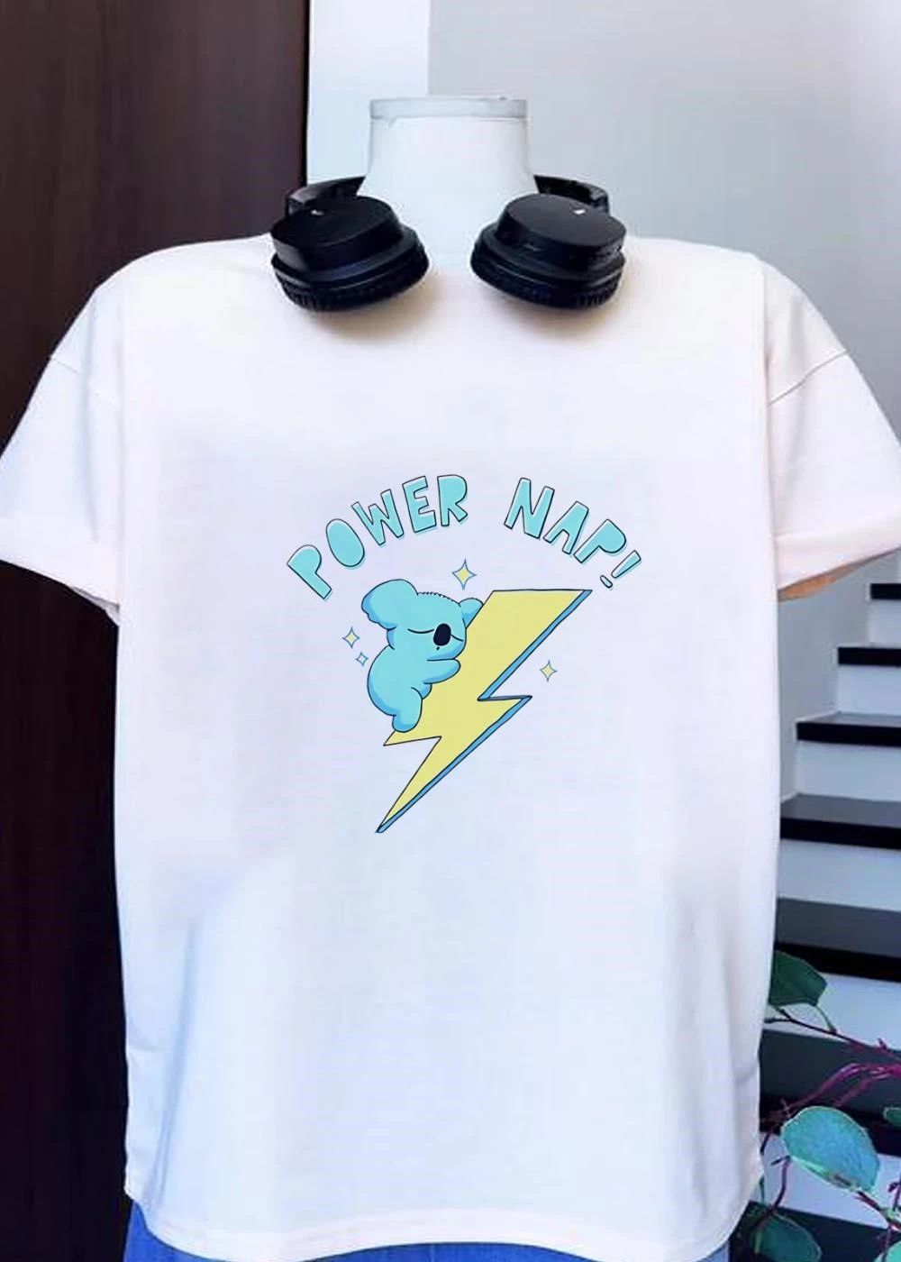 Cute Koala Resting on Lightning Power Nap shirt