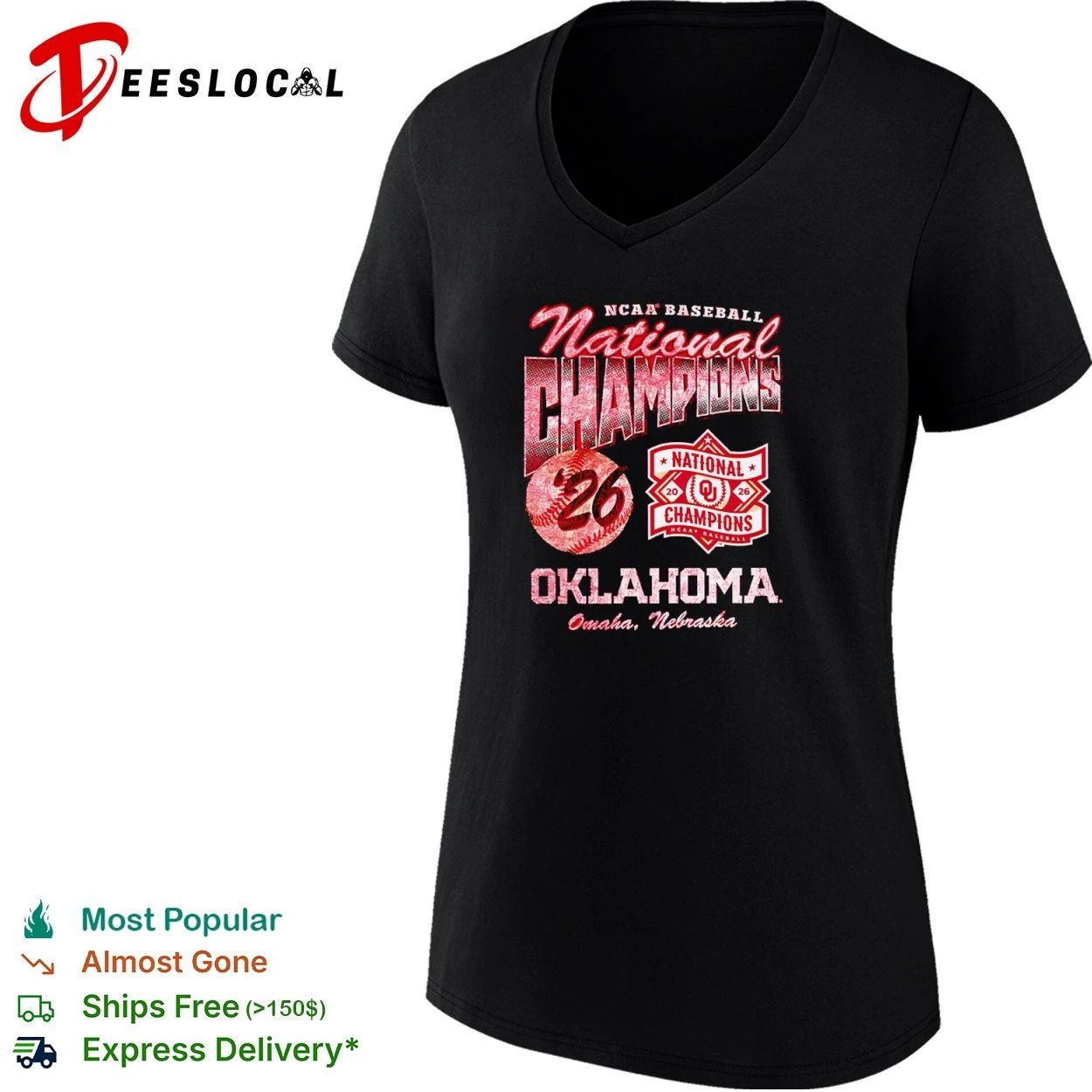 NCAA Baseball National Champions 26 Oklahoma Omaha Nebraska T-shirt