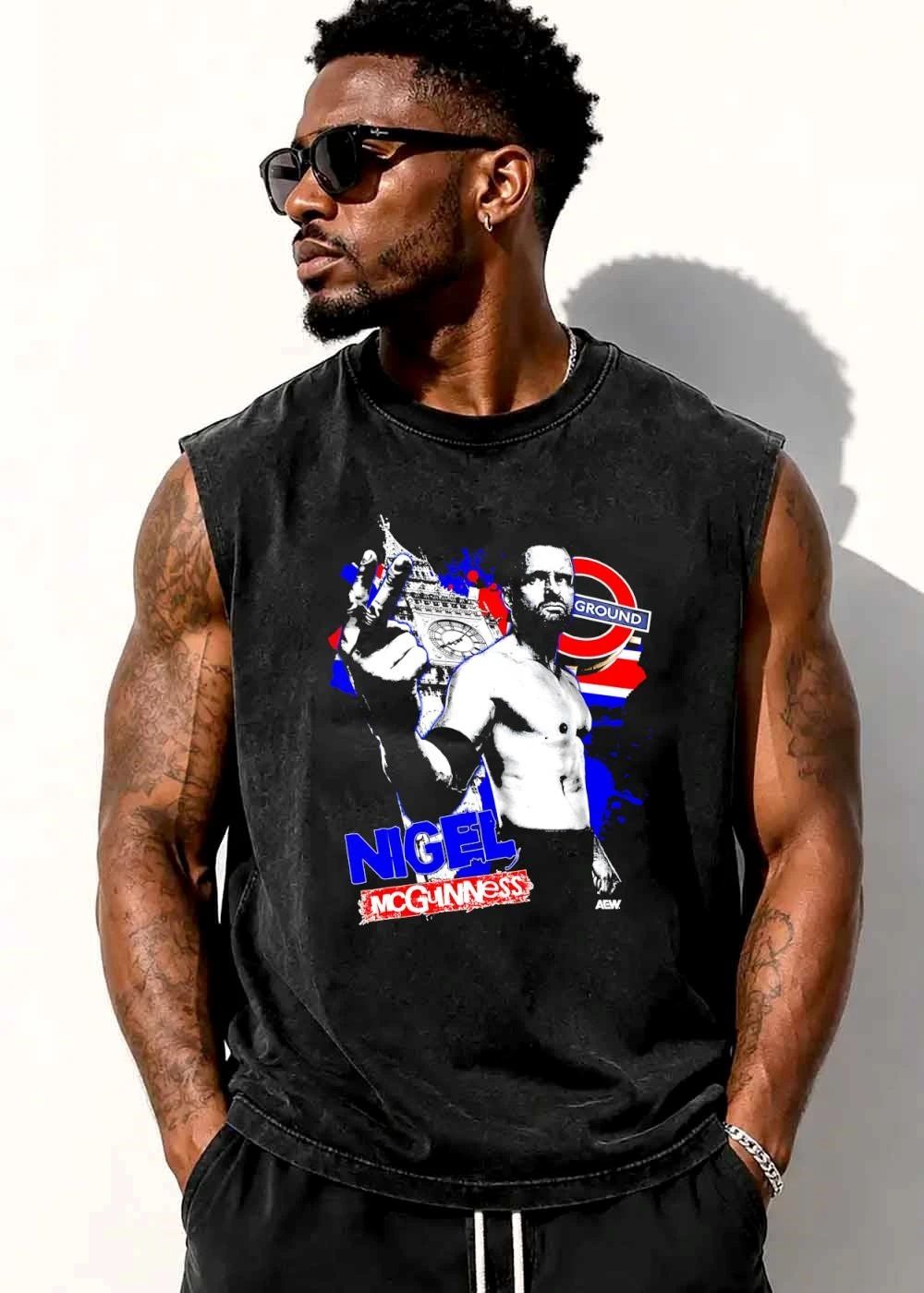 Aew Ground Nigel Mcguinness Big Ben Union Jack shirt