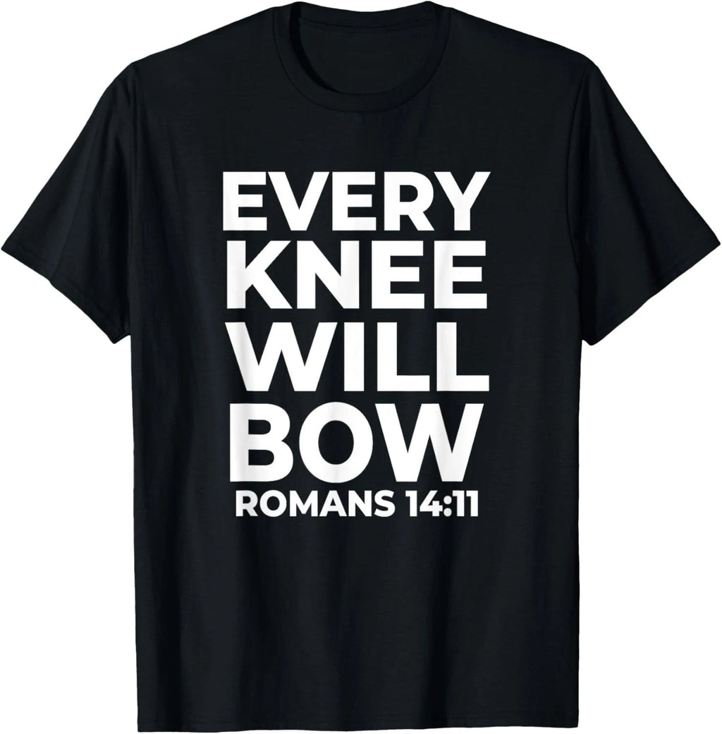 Christian Every Knee Shall Bow Religious Bible Verse T-Shirt