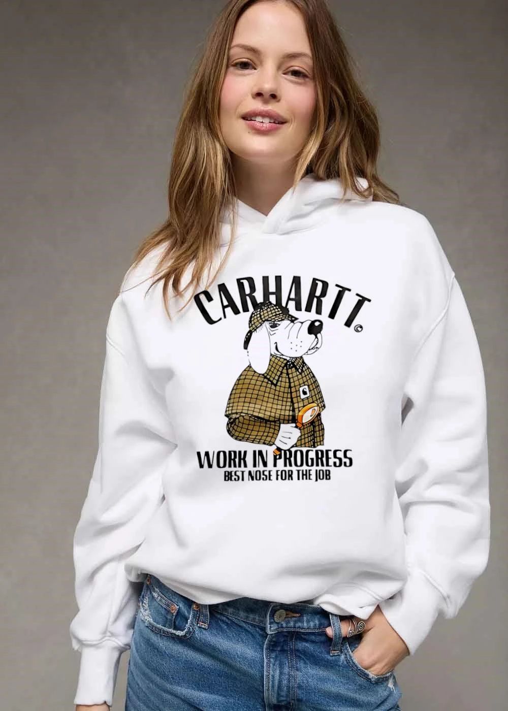 Carhartt Work In Progress Cartoon Hound Detective Dog shirt