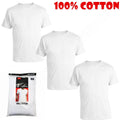 Men's  Crew-neck T-Shirt, White /Black 6 Pack "100% Cotton & Tagless"