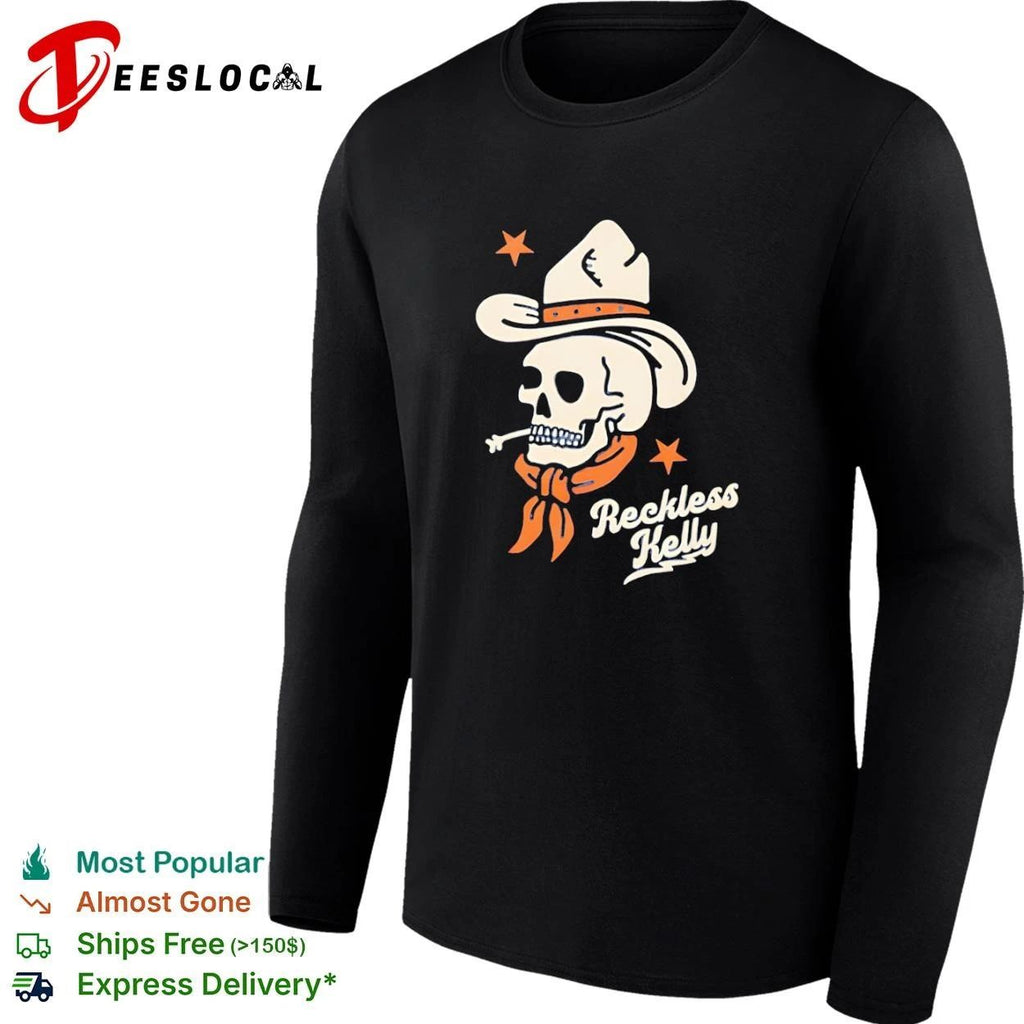 Reckless Kelly Skull Cowboy country music T-shirt