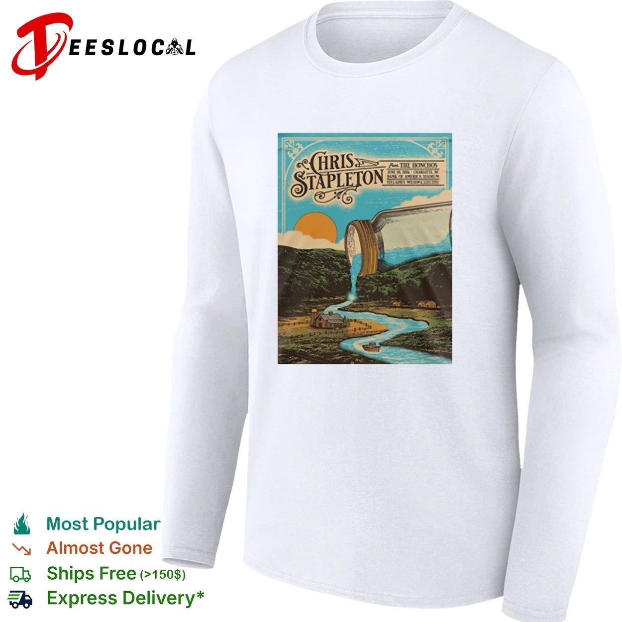 Chris Stapleton Feat The Honchos Charlotte NC Bank of America Stadium T-shirt