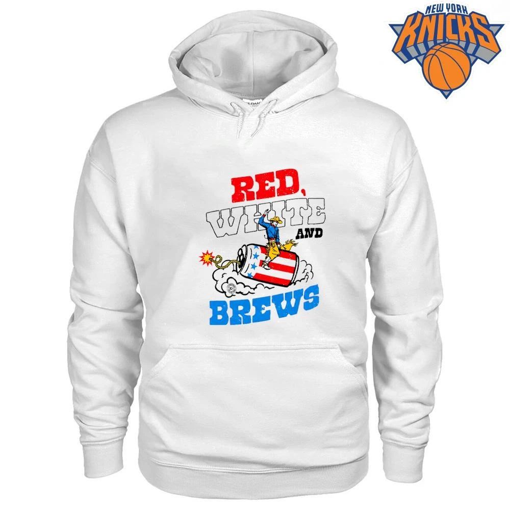 Red White and Brews Fourth of July Cowboy Beer Can Shirt