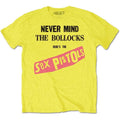 Sex Pistols T-Shirt Never Mind Punk Rock Band Official Yellow New