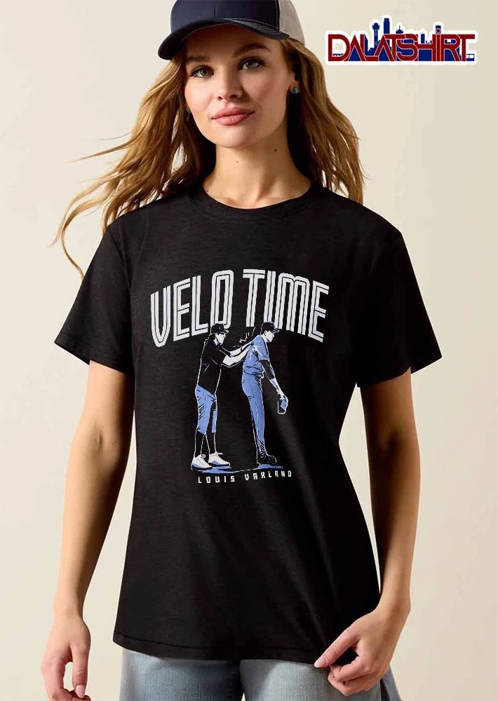 Velo Time Louis Varland Two Baseball Players Blue Line Art shirt