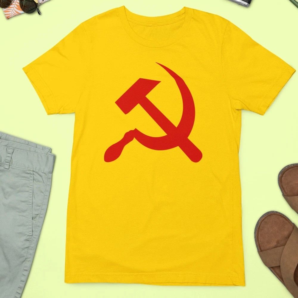 Retro Hammer and Sickle Soviet Union USSR Russian Symbol T-Shirt Vintage Style