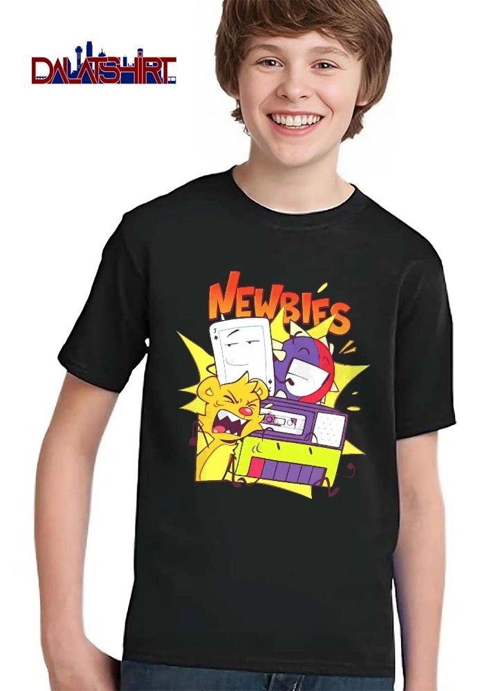 Newbies Cartoon Object Characters Playing Card Bear Boombox shirt