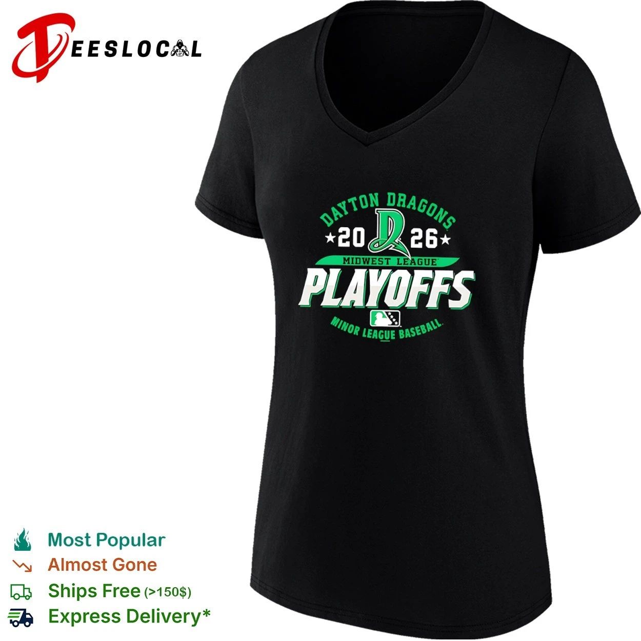 Dayton Dragons 2026 Midwest League Playoffs Minor League Baseball T-shirt