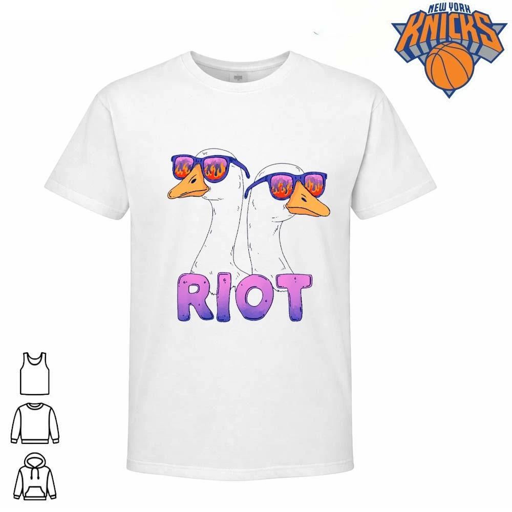 Riot Flaming Sunglasses Cool Geese Retro Cartoon Aesthetic shirt