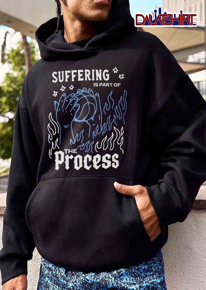 Suffering Is Part Of The Process Line Art Hands Basketball Flames Stars shirt