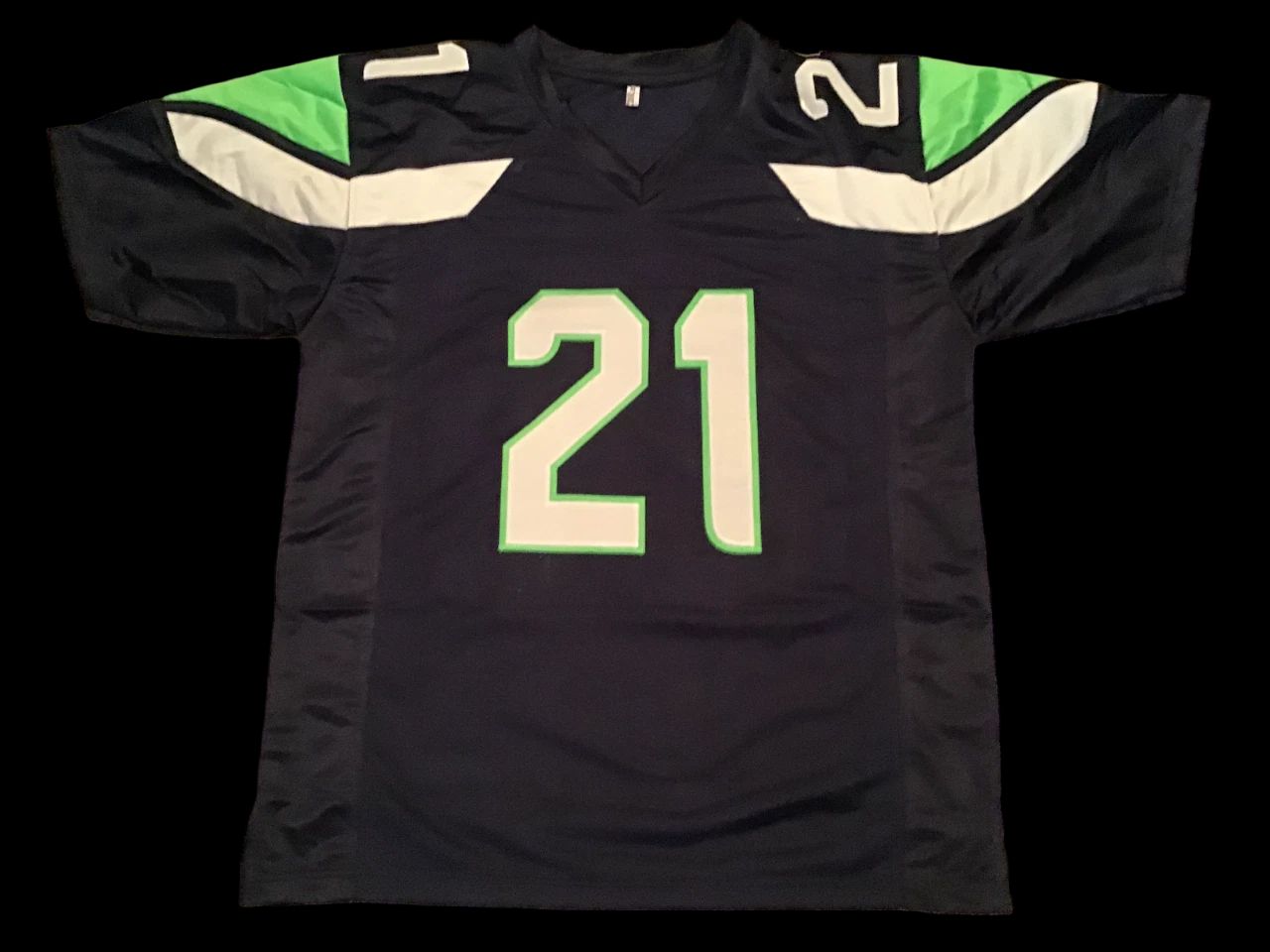 Custom Devon Witherspoon Blue Mesh Football Jersey