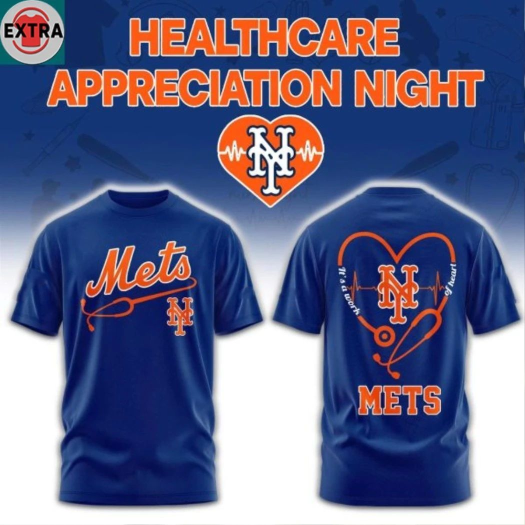 New York Mets x Healthcare Appreciation Night 2026 Celebration Logo Two Sided Hoodie T-Shirt