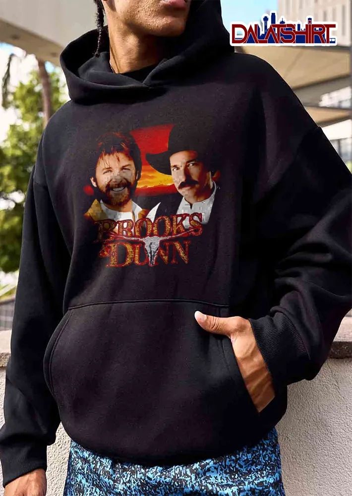 Brooks And Dunn Country Singers Portrait Sunset Steer Skull shirt