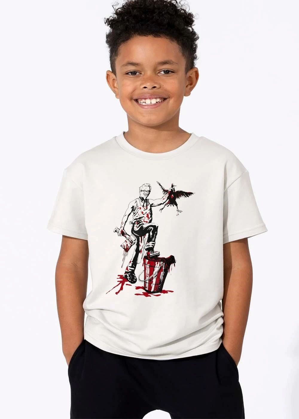 Colonel Sanders Caricature Bloody Hatchet Dead Chicken Red Bucket shirt