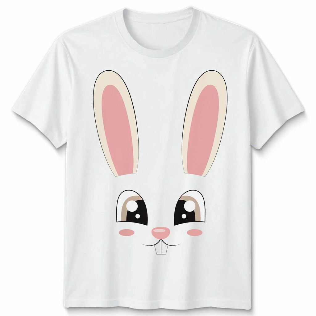 Funny Rabbit Costume Cute Easter Bunny Face Unisex Tshirt