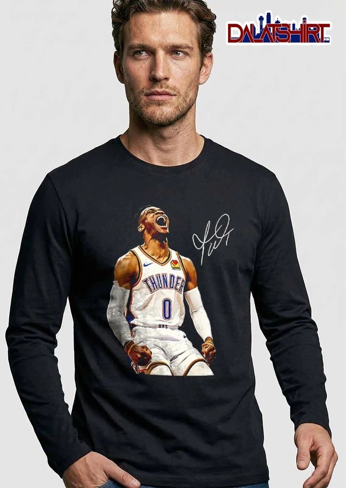 Thunder 0 Russell Westbrook Screaming Signature Shirt