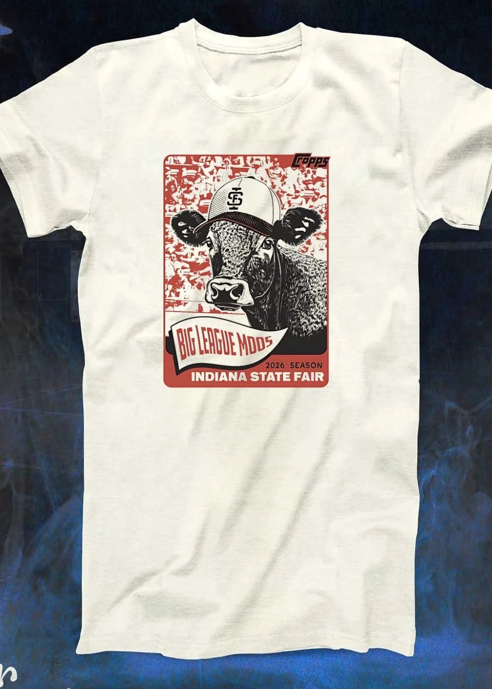Topps Indiana State Fair 2026 Season Big League Mooos Cow Baseball shirt