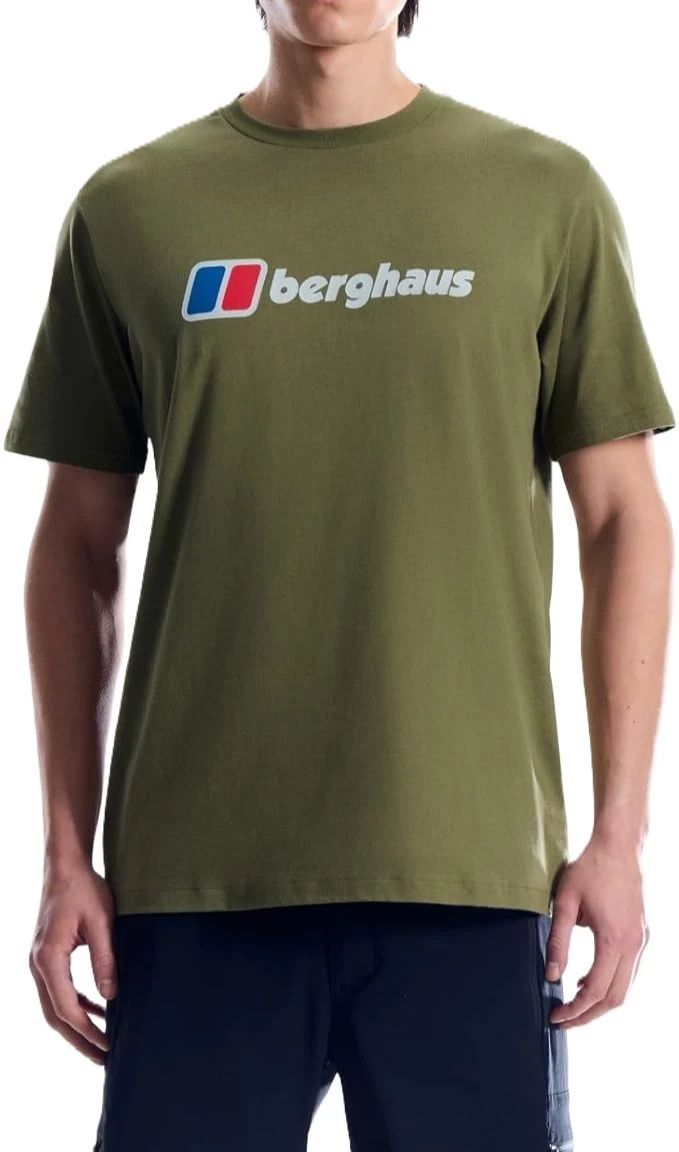 BERGHAUS MENS T SHIRT.NEW CLASS XL LOGO GREEN COTTON SHORT SLEEVED TEE TOP S26