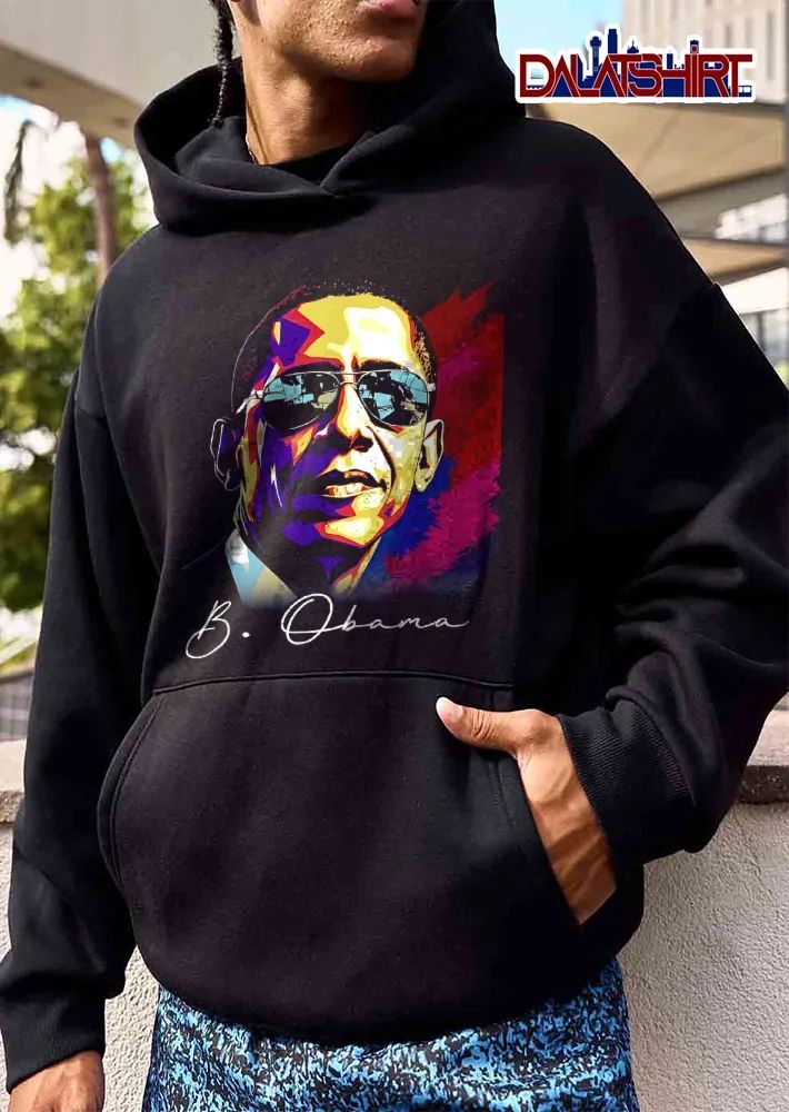 B Obama Colorful Neon Portrait Aviator Sunglasses Reflection shirt