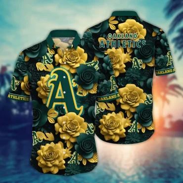 Oakland Athletics Golden Rose Hawaiian Shirt