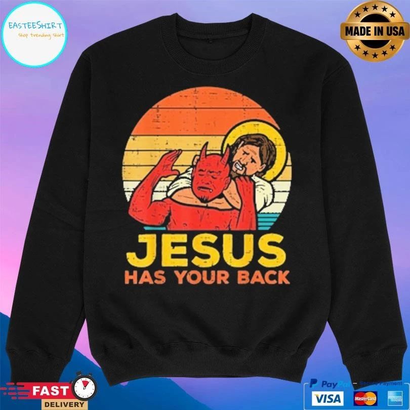 Otis Wrestler Jesus Has Your Back Jiu Jitsu Retro Christian T-shirts