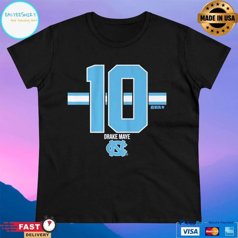 Drake Maye 10 Stripe North Carolina Tar Heels Football T-shirts