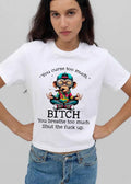 You Curse Too Much Bitch Breathe Shut The Fuck Up Cartoon Meditating Monkey Smoking Cigar shirt