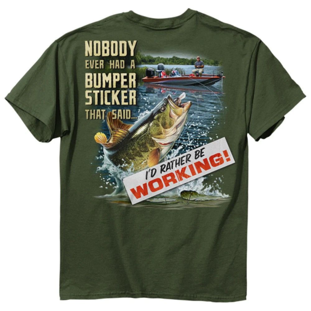 Funny Fishing Bass Buckwear Tee  Nobody ever had a Bumper Sticker thad said...
