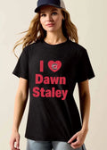 South Carolina Gamecocks NCAA I Love Dawn Staley Heart Logo Maroon Block Text shirt
