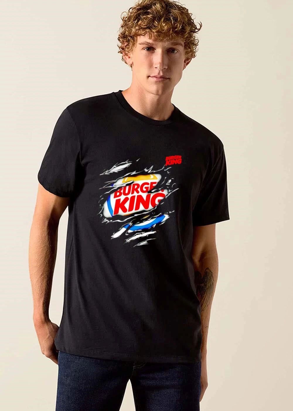 Burger King Logo Reveal Through Slashed Black Torn Surface shirt