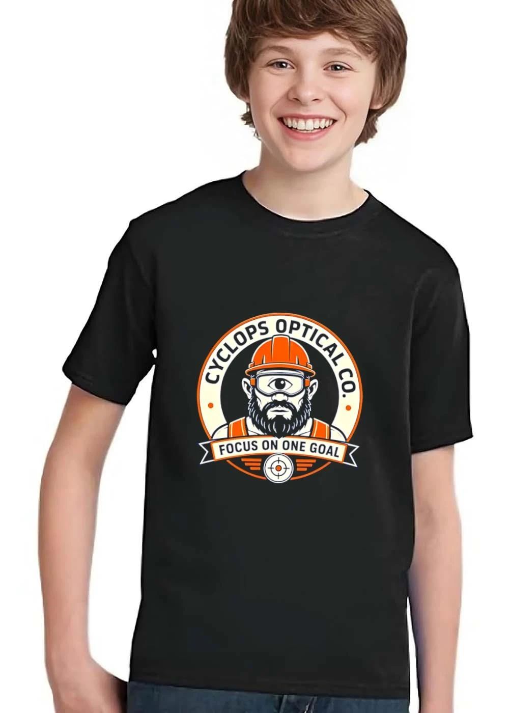 Cyclops Optical Co Focus On One Goal Bearded Worker Safety Goggles Hardhat Emblem shirt