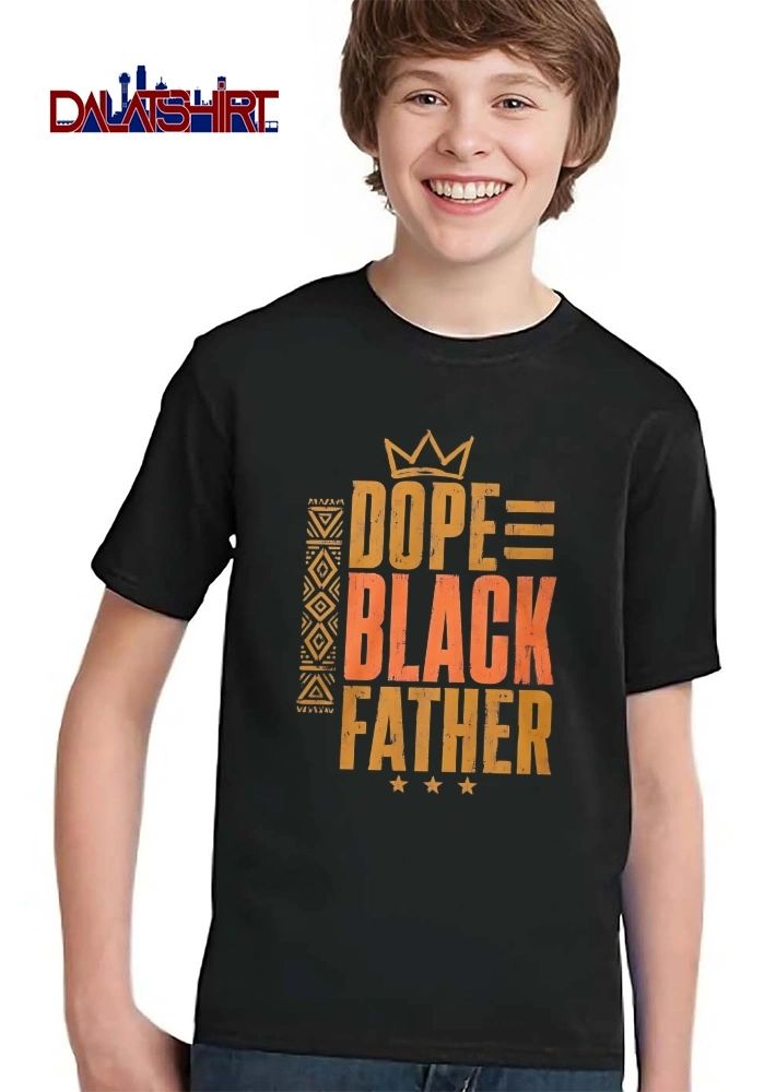 Dope Black Father Crown Tribal Pattern Three Stars Distressed shirt