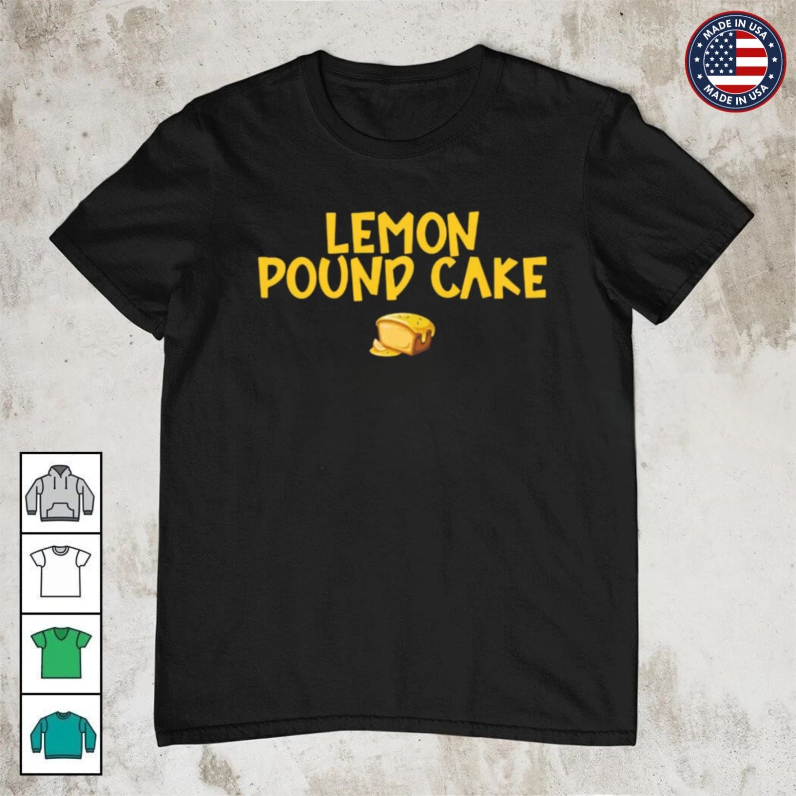 Lemon Pound Cake Shirt Cute Food Graphic Tee Dessert Lover Unisex T-shirt S-5XL