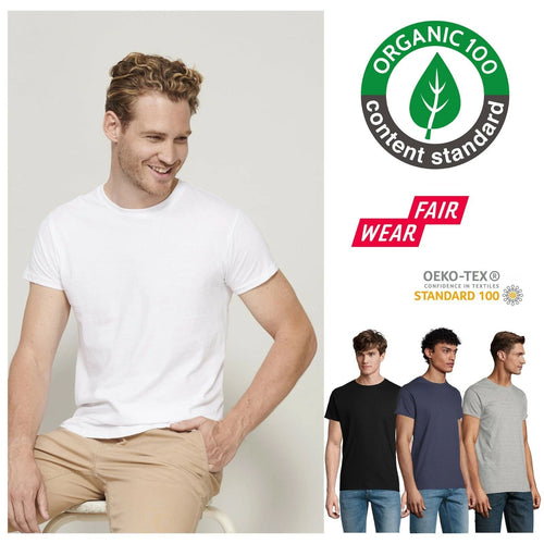 100% Certified Organic Cotton Fair Wear Unisex Mens Womens T-Shirt